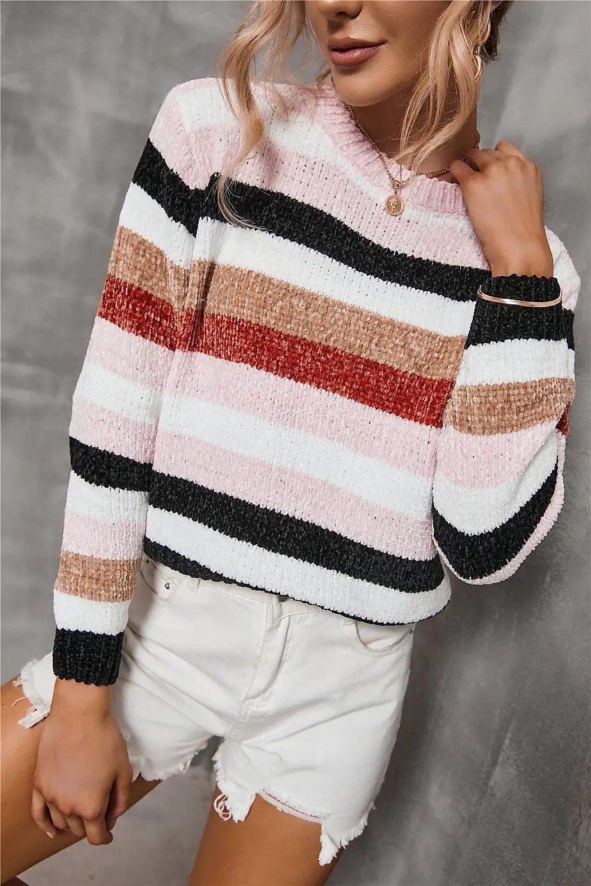 Dam Fleece Pullover Patchwork Kortärmad Polyester