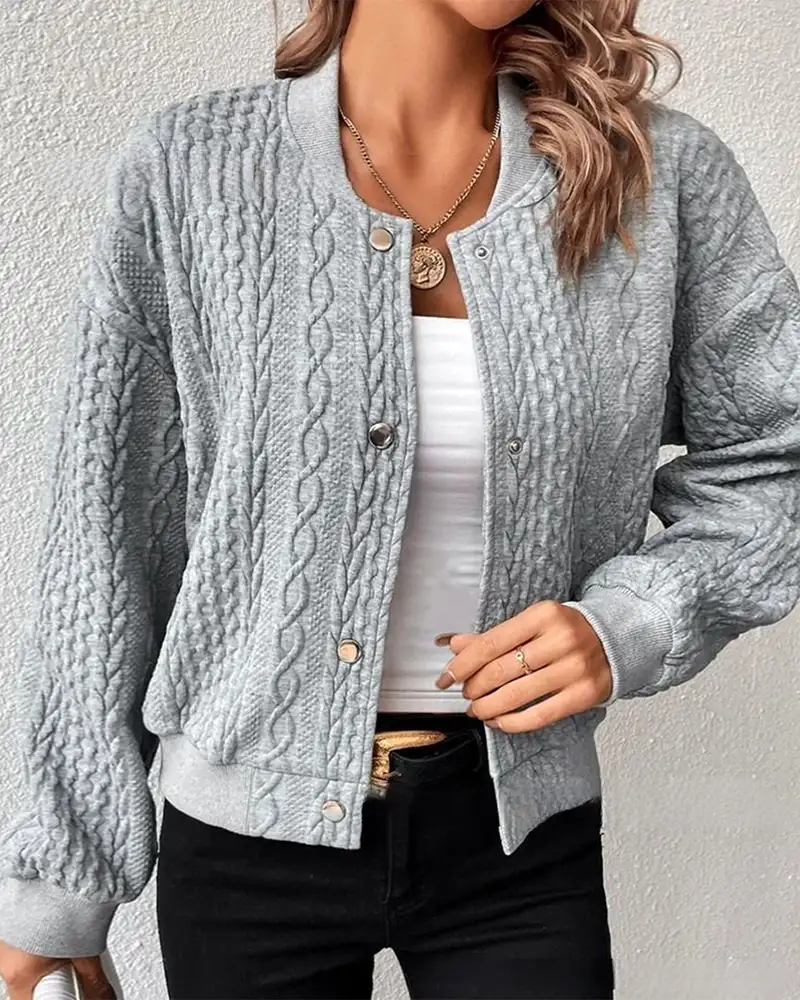 Dam Cardigan Knappdesign Mjuk Stickad Akrylblandning