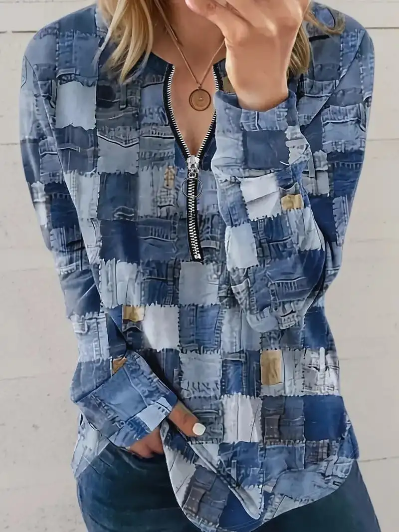 Vit Dam Blus Multifunktionell Andningsbar Polyester