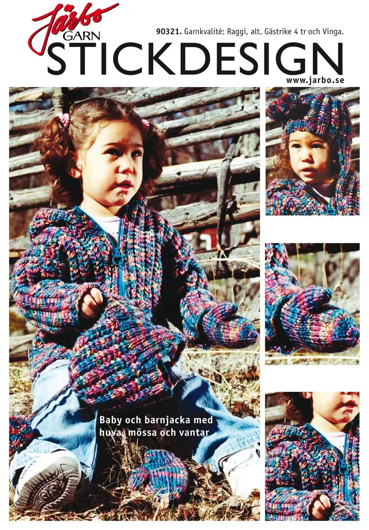 Baby och barnjacka med huva, mössa och vantar