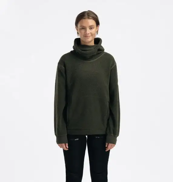 reborn Terry Pullover W Olive Melange