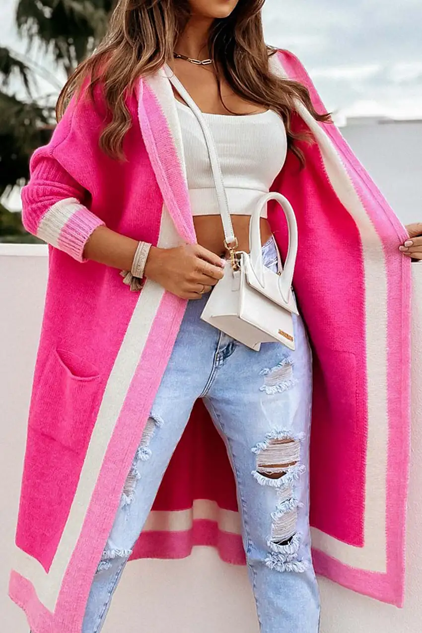 Dam Hooded Cardigan Figurnära Mjuk Sherpa