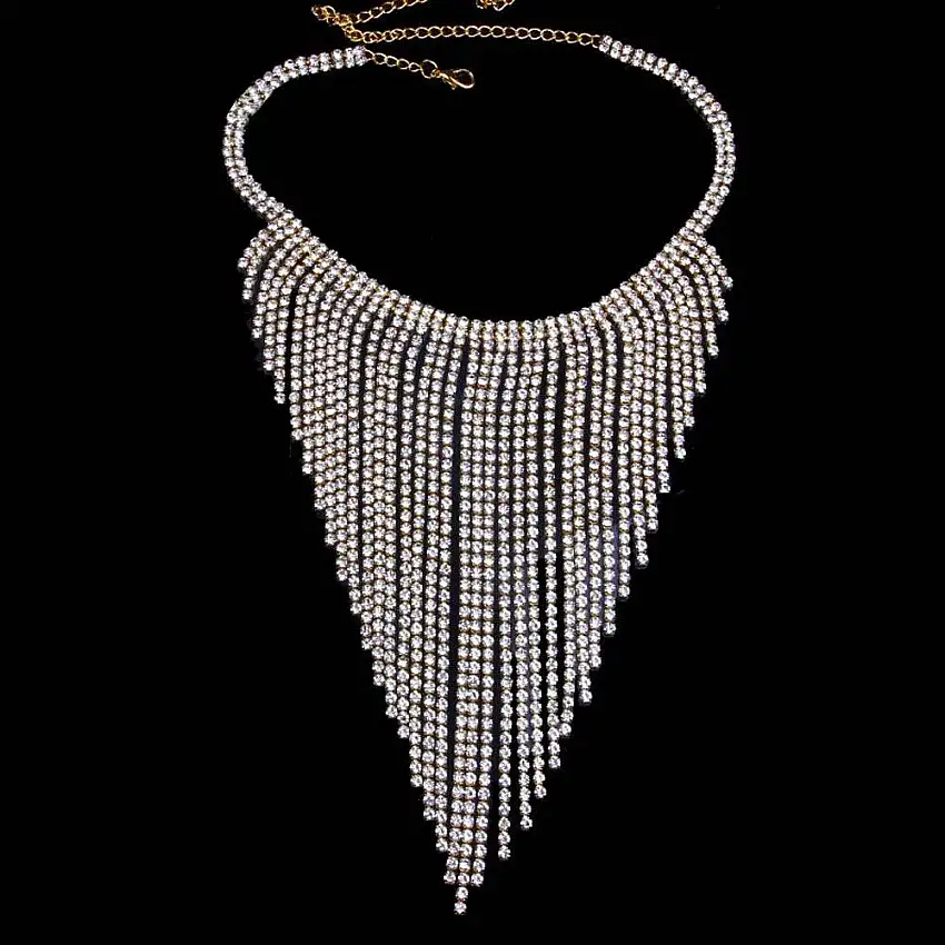 Dam Halsband Choker Geometrisk Design med Kristaller och Strass