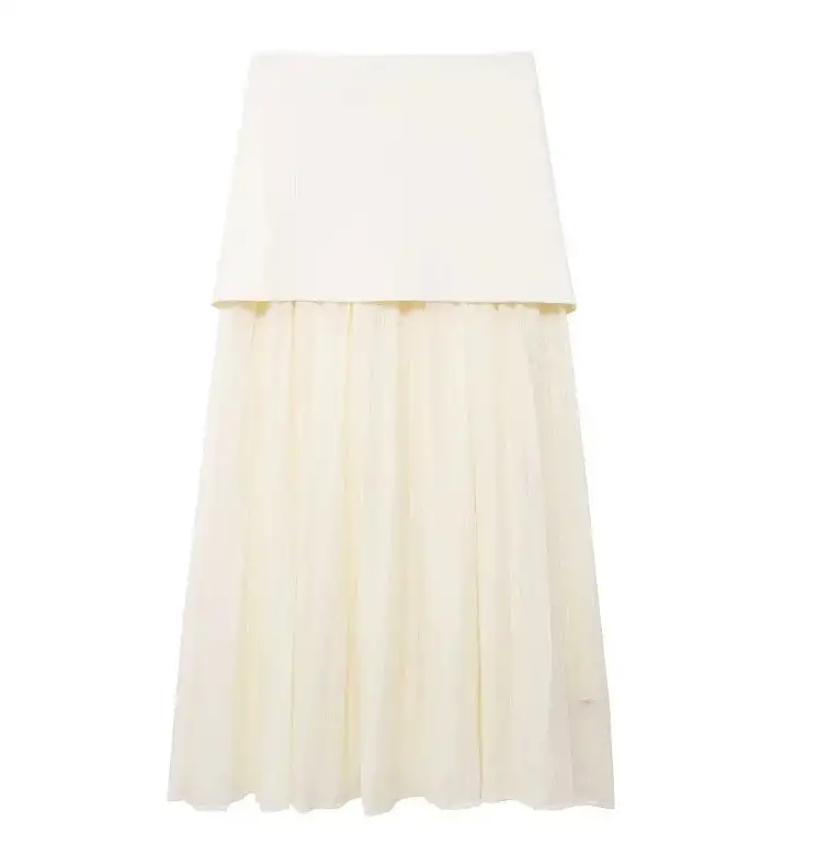 Kjol Dam Elegant Rynkdesign Flödande Material