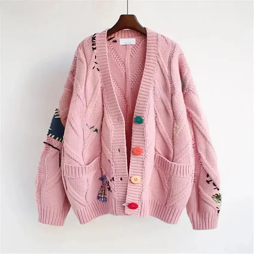Dam Kofta Broderad i Bomull, Elegant och Bekväm Design