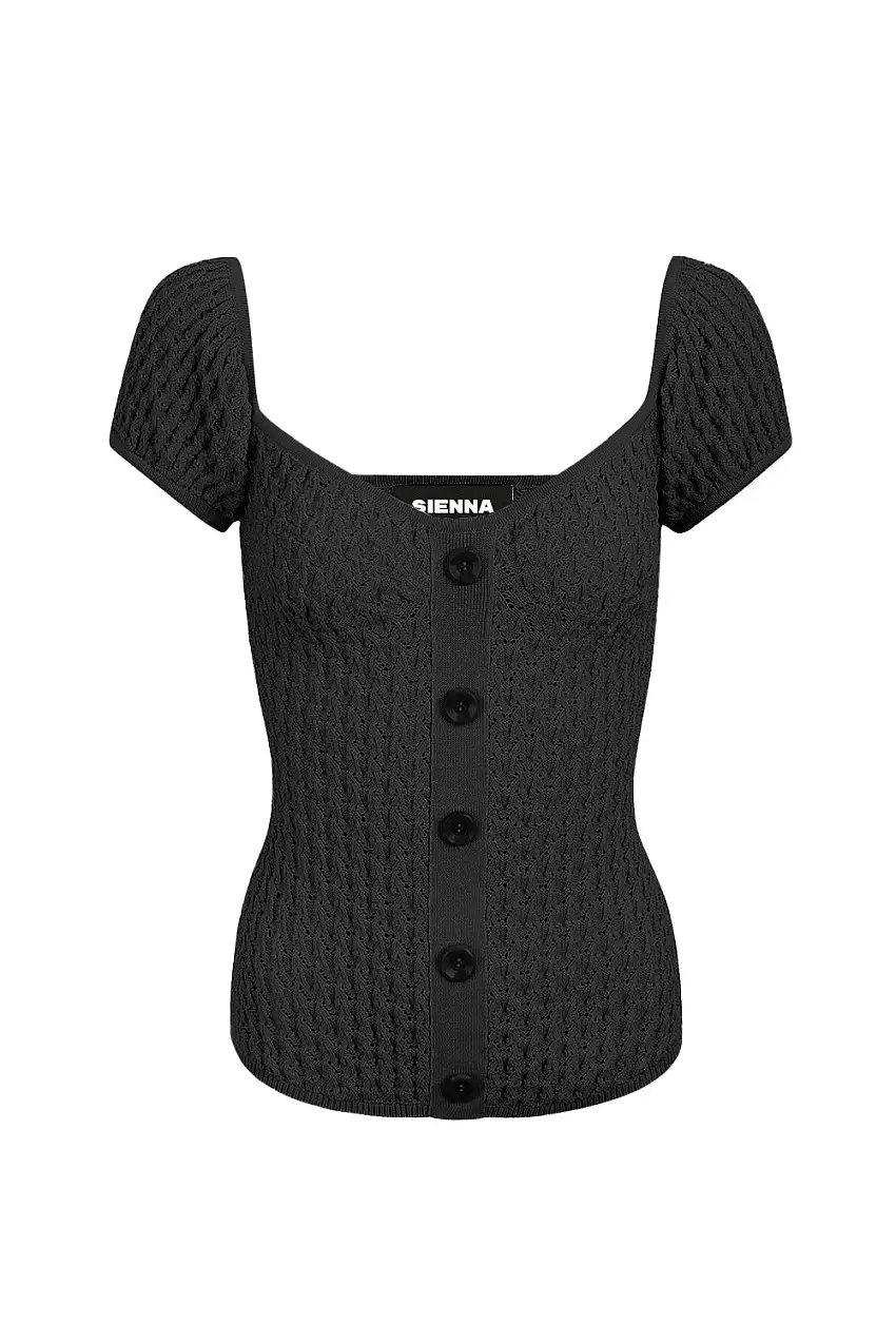 Dam Blus Korta Ärmar Stickad Viskos Nylon