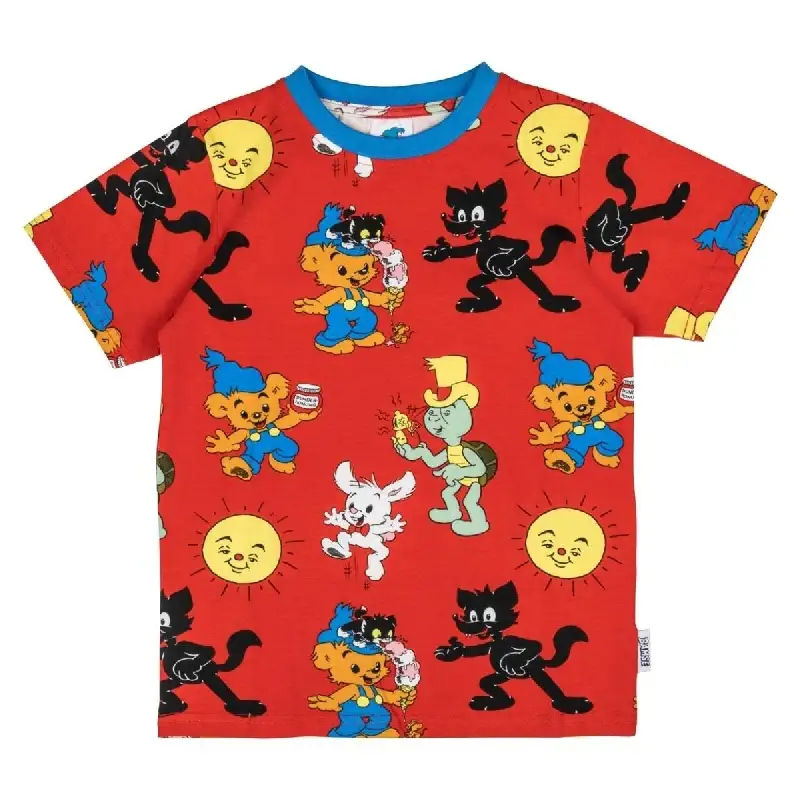 Bamse röd Kompisar T-Shirt Barn