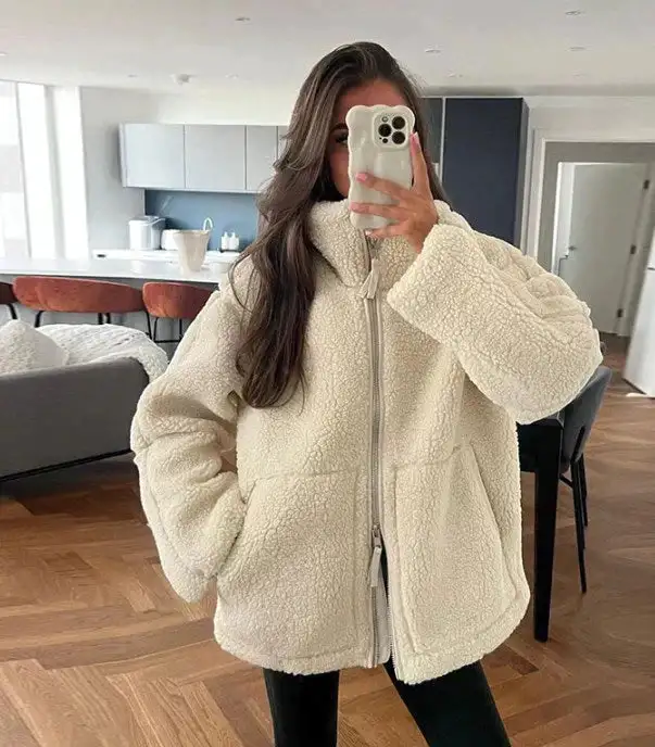 Dam Fleecejacka Avslappnad Passform Mjuk Fleece