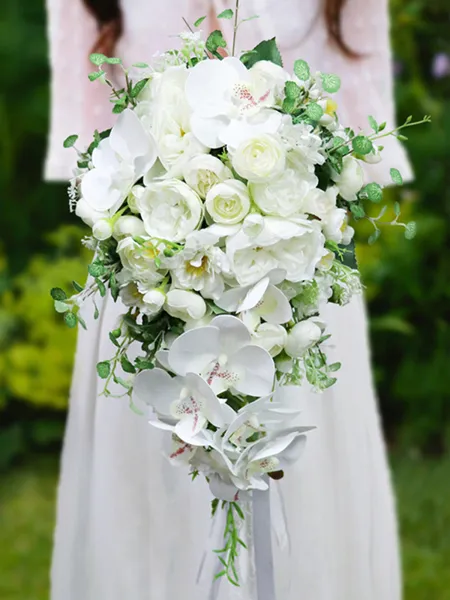 Skön Cascade Silke Blomma Brudbuketter