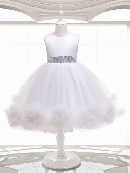 Balklänning Princess Petite Skopa Ärmlös Te-Lång Flower Girl Klänning I Tyll